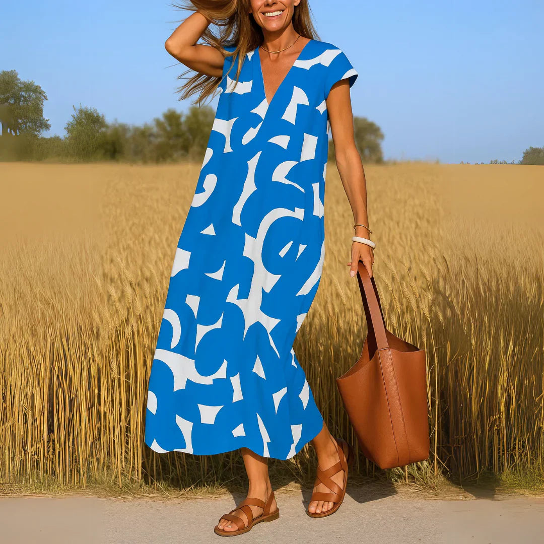 Tatiana™ | Vestido maxi con detalle calado
