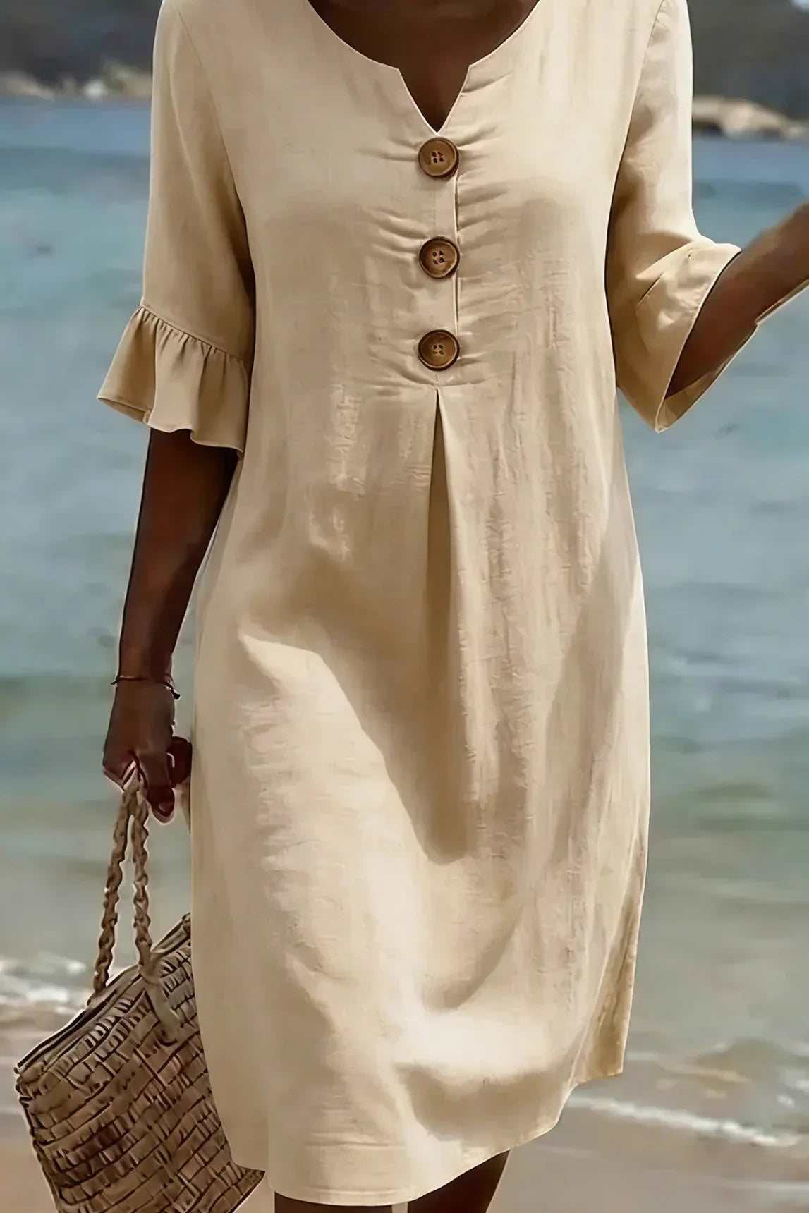 Radmila™ | Vestido de manga larga con textura