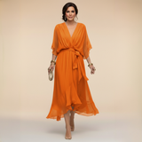 Opal™ | Vestido midi elegante con escote en V