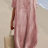 Silvana™ | Vestido maxi texturizado de corte holgado