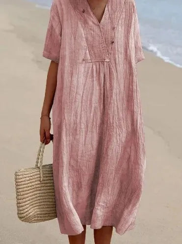 Silvana™ | Vestido maxi texturizado de corte holgado