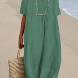 Silvana™ | Vestido maxi texturizado de corte holgado
