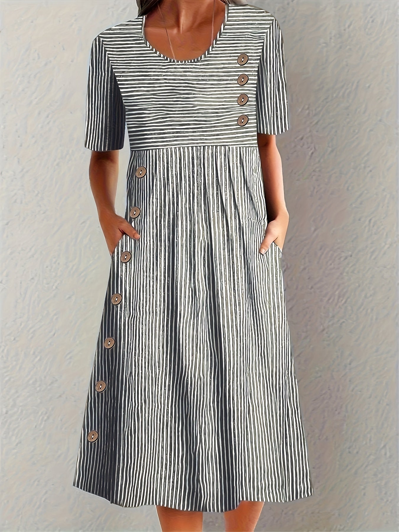 Coralie™ | Maxi de verano a rayas nítidas