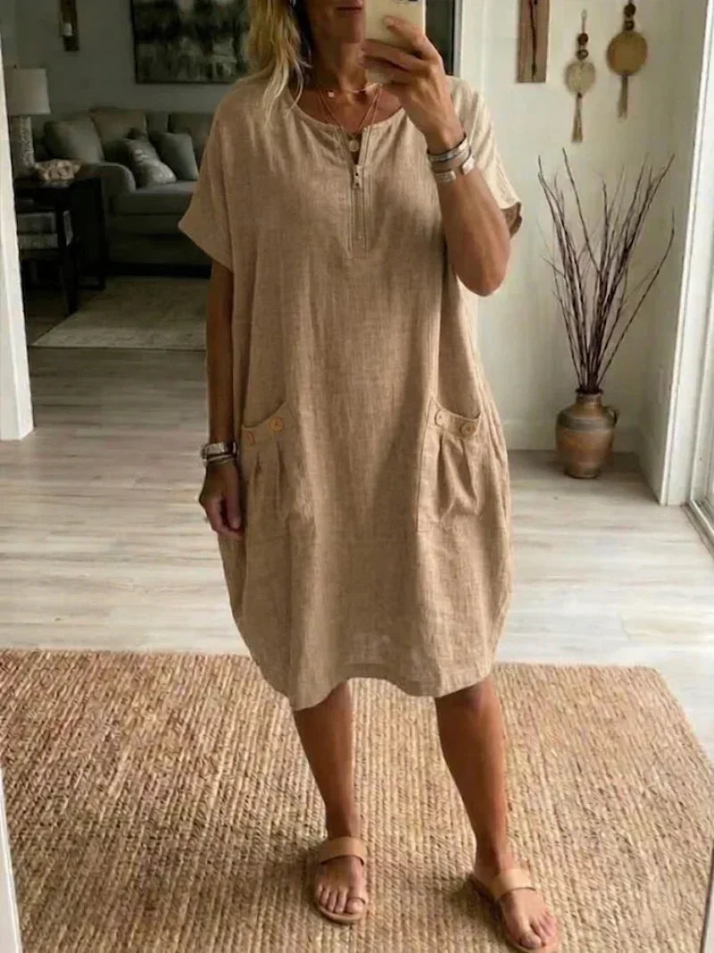 Pascale™ | Vestido maxi con cremallera frontal